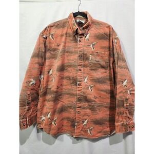 Columbia River Lodge Button Down Shirt XL‎ Duck Print Outdoors Campcore